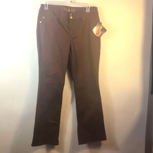 Iman Global Chic Perfect Fit 360  Chocolate Brown Jeans Size 16 New with tags